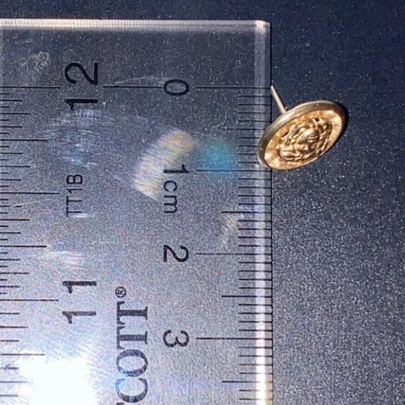 Versace Medusa head Circle cubic zirconia diamonds real 14k gold - Picture 6 of 7